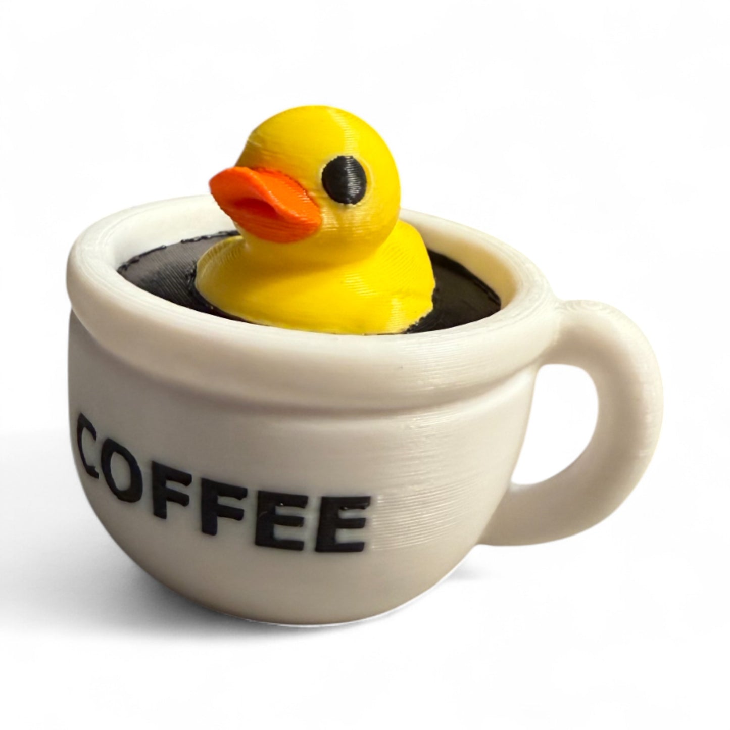 Coffee Duck – Cute Caffeine Gift for Coffee Lovers & Car Dashboard Fun 3D-Printed Duck - Jeep Accessory - Rubber Duck - Great for ducking