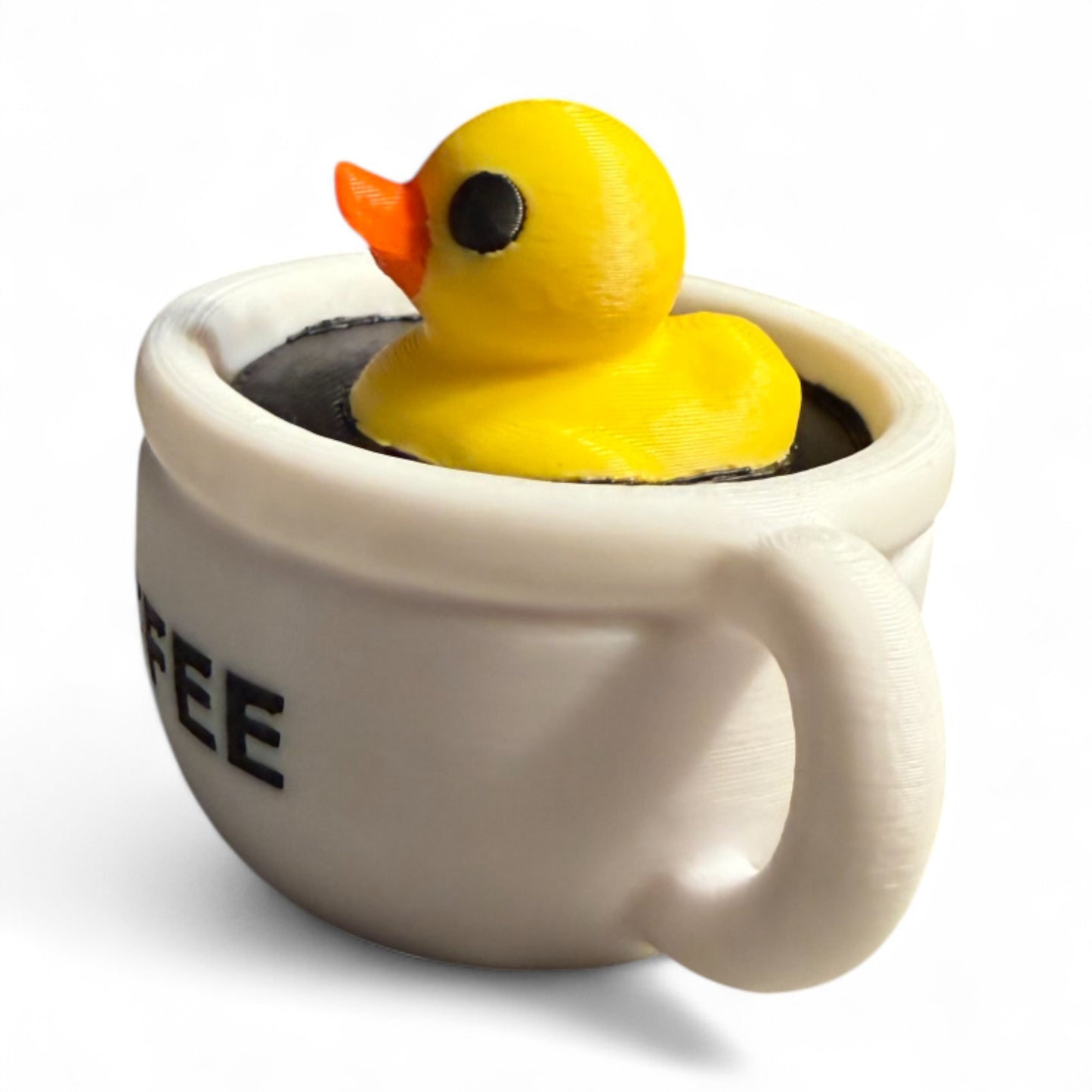 Coffee Duck – Cute Caffeine Gift for Coffee Lovers & Car Dashboard Fun 3D-Printed Duck - Jeep Accessory - Rubber Duck - Great for ducking
