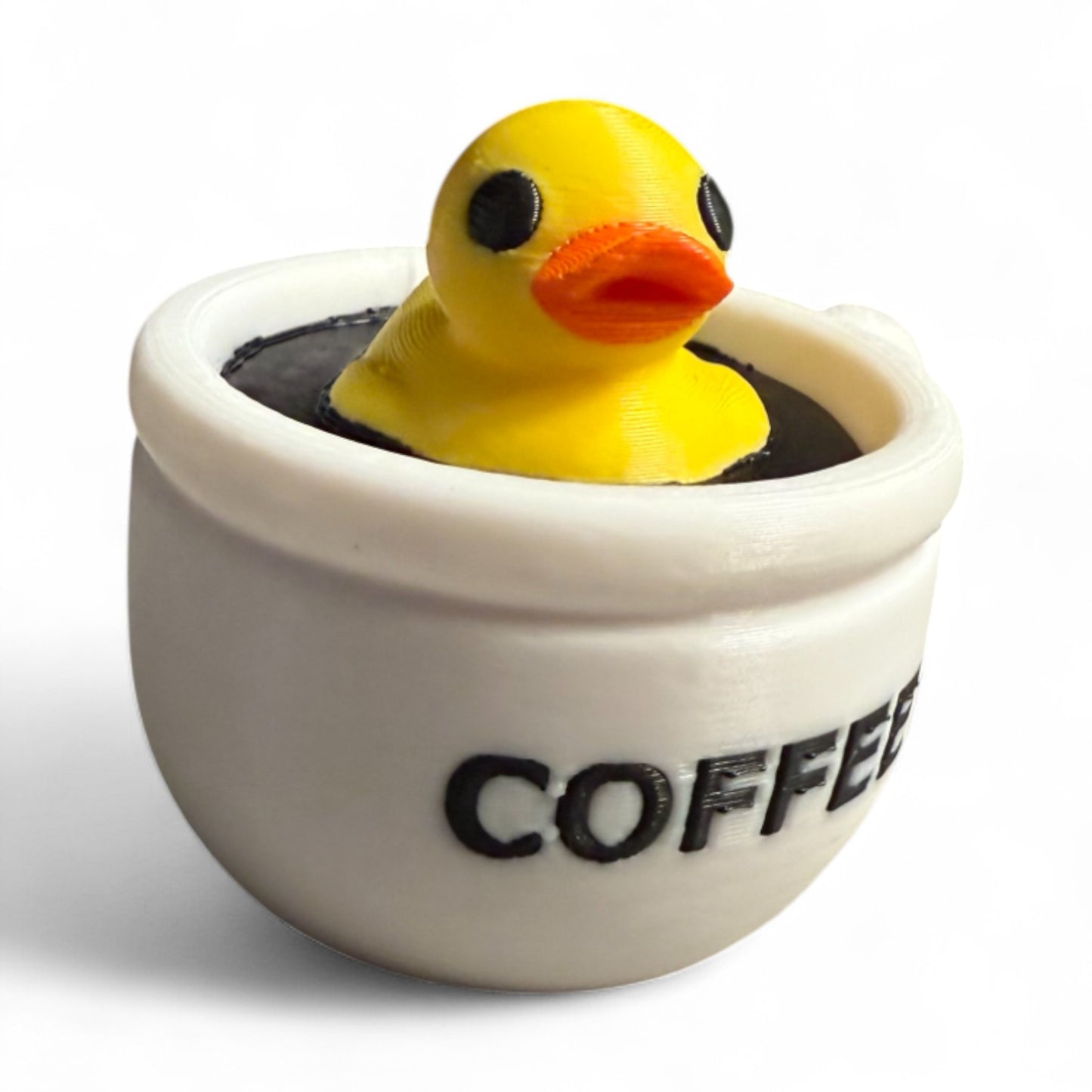 Coffee Duck – Cute Caffeine Gift for Coffee Lovers & Car Dashboard Fun 3D-Printed Duck - Jeep Accessory - Rubber Duck - Great for ducking