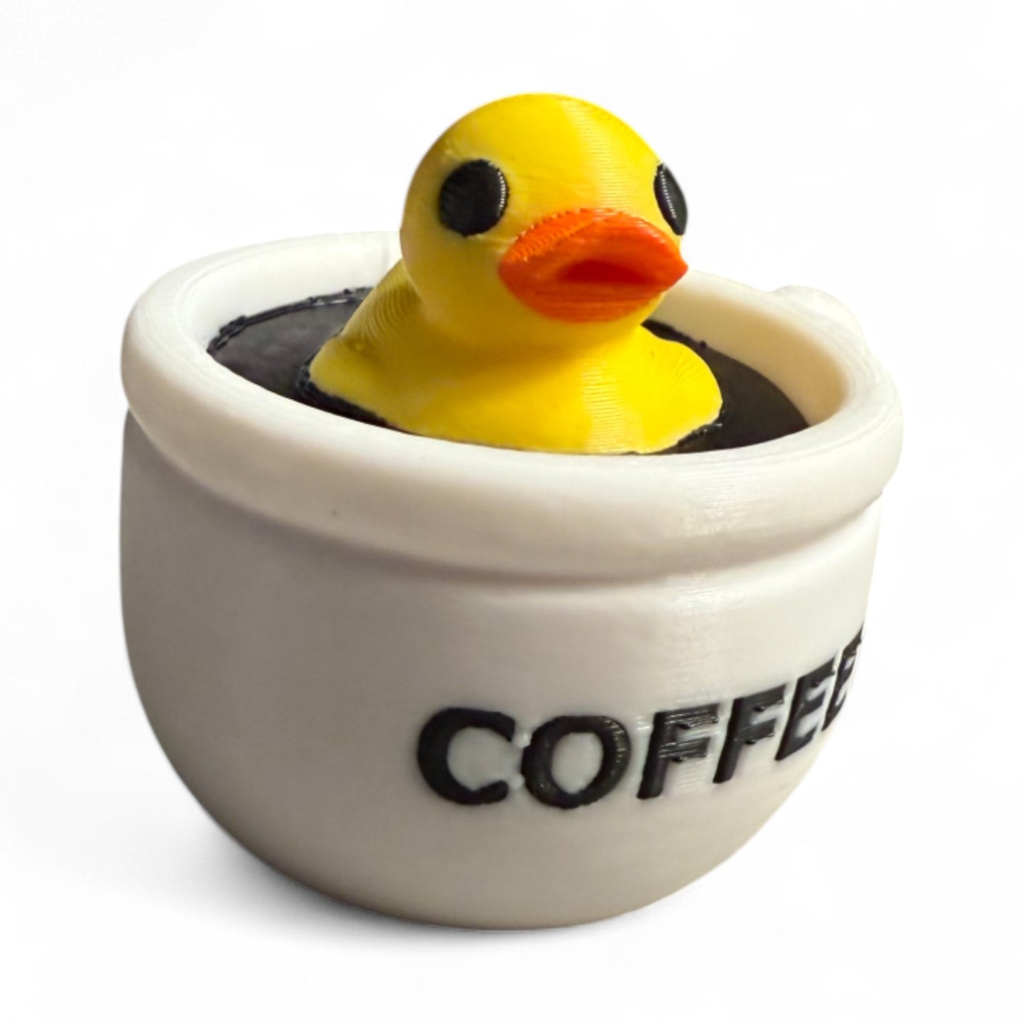Coffee Duck – Cute Caffeine Gift for Coffee Lovers & Car Dashboard Fun 3D-Printed Duck - Jeep Accessory - Rubber Duck - Great for ducking