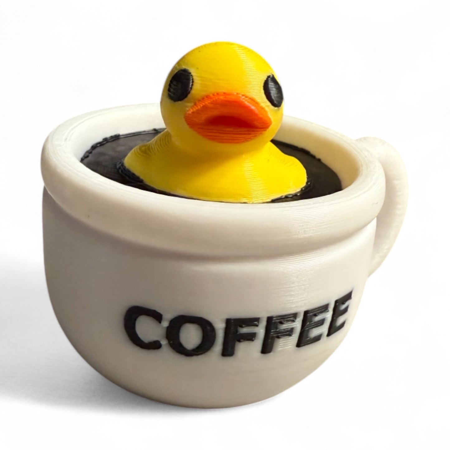 Coffee Duck – Cute Caffeine Gift for Coffee Lovers & Car Dashboard Fun 3D-Printed Duck - Jeep Accessory - Rubber Duck - Great for ducking