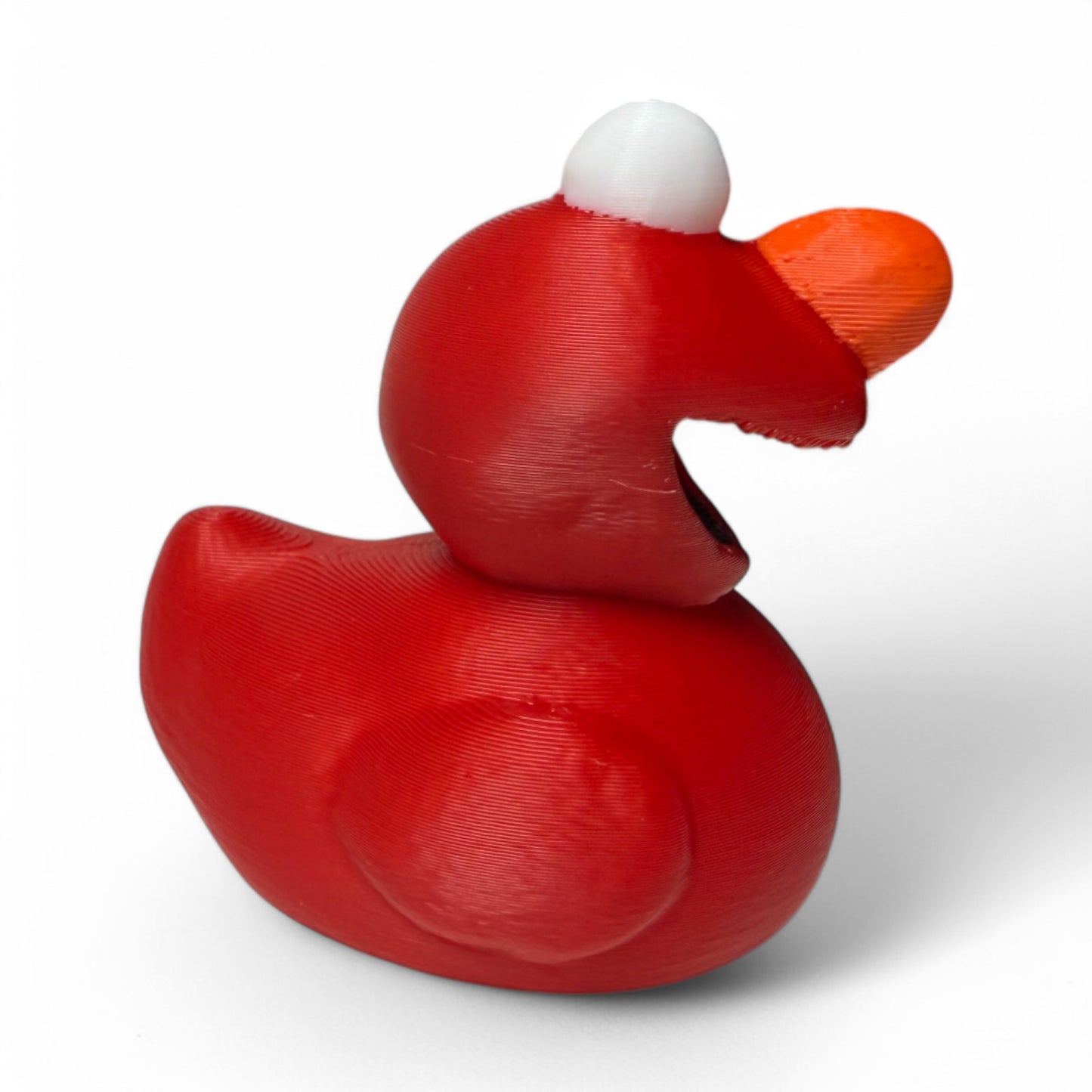 Elmo-Inspired Duck – 3D-Printed Fuzzy Red Duck Collectible for Fans of Childhood Favorites 3D-Printed Duck - Jeep Accessory - Rubber Duck - Great for ducking