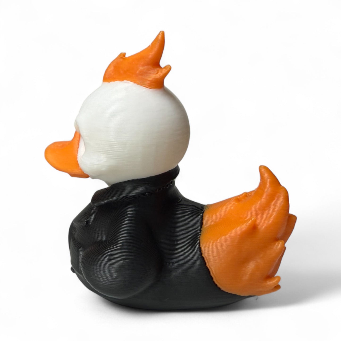 Flaming Skull Biker Duck – 3D-Printed Duck with Skull Fire and Attitude 3D-Printed Duck - Jeep Accessory - Rubber Duck - Great for ducking