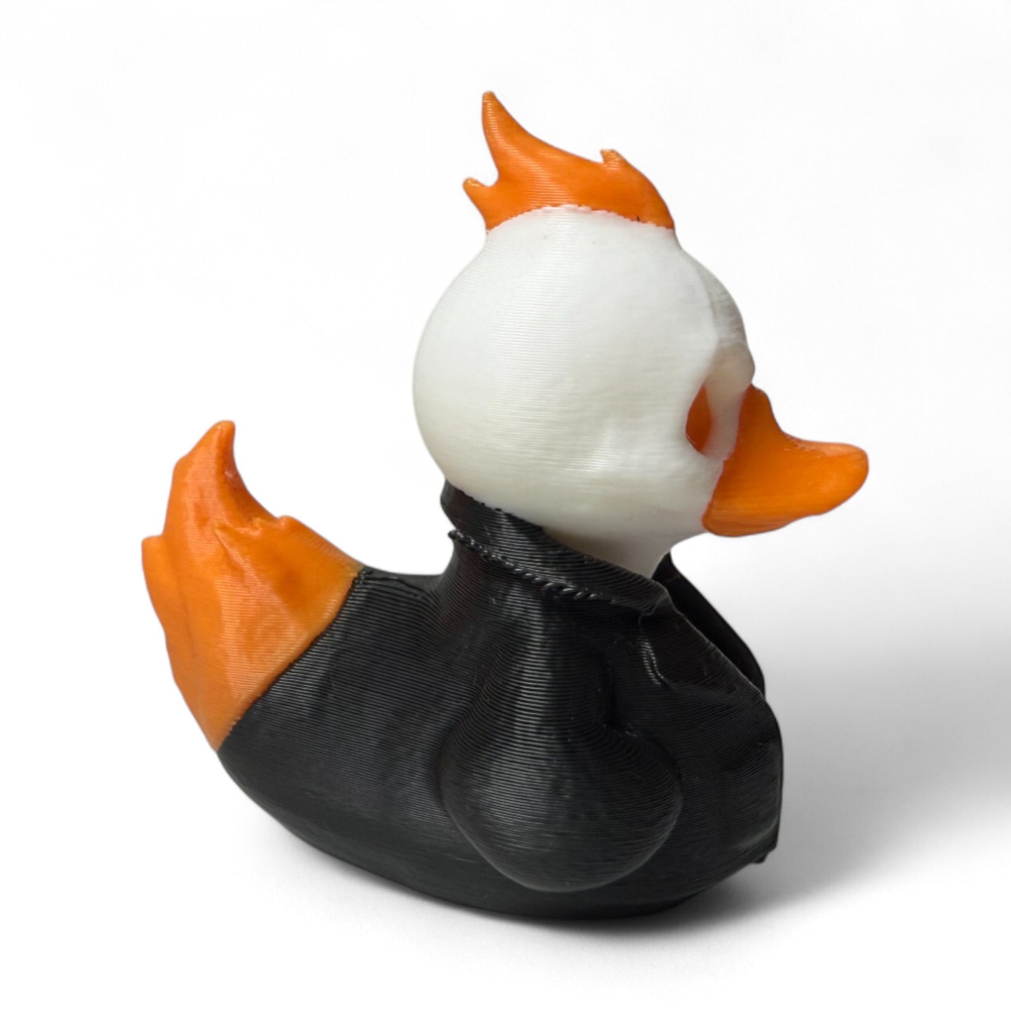 Flaming Skull Biker Duck – 3D-Printed Duck with Skull Fire and Attitude 3D-Printed Duck - Jeep Accessory - Rubber Duck - Great for ducking
