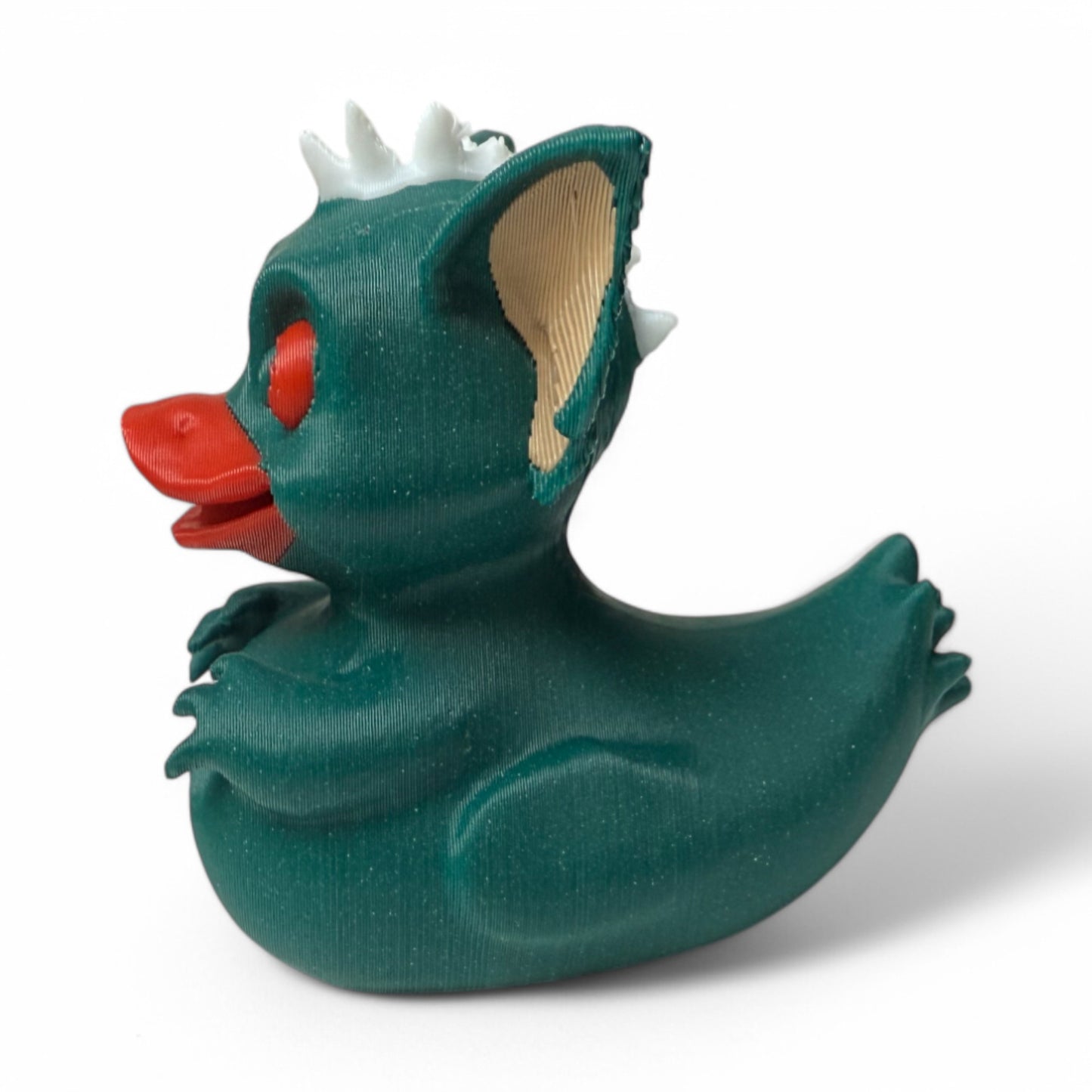 Gremlin Duck – 3D-Printed Duck with Mischievous Charm & Fuzzy Ears 3D-Printed Duck - Jeep Accessory - Rubber Duck - Great for ducking