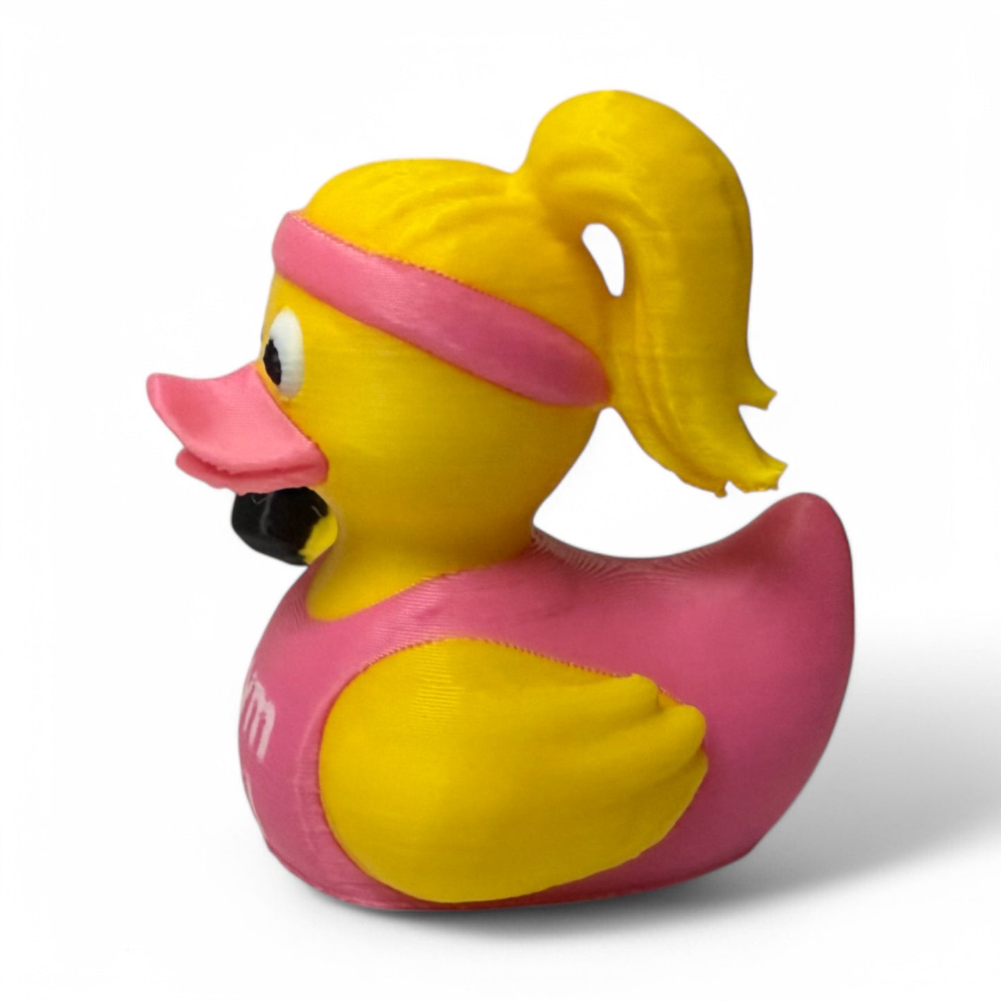 Gym Girl Duck – 3D-Printed Fitness Duck with Headband, Dumbbell & Sass 3D-Printed Duck - Jeep Accessory - Rubber Duck - Great for ducking