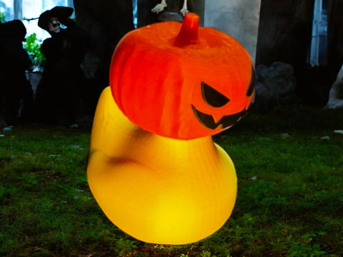 Jack-O-Lantern Duck 3D-Printed Duck - Jeep Accessory - Rubber Duck - Great for ducking