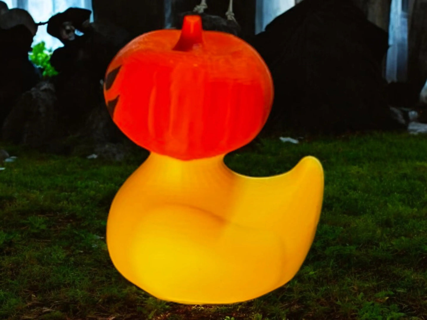 Jack-O-Lantern Duck 3D-Printed Duck - Jeep Accessory - Rubber Duck - Great for ducking