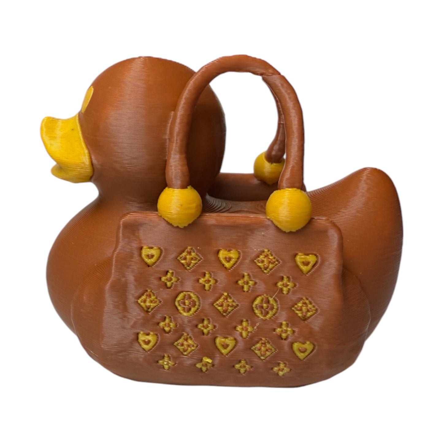 Luxury Purse Duck – 3D-Printed Duck with Chic Handbag-Inspired Style 3D-Printed Duck - Jeep Accessory - Rubber Duck - Great for ducking