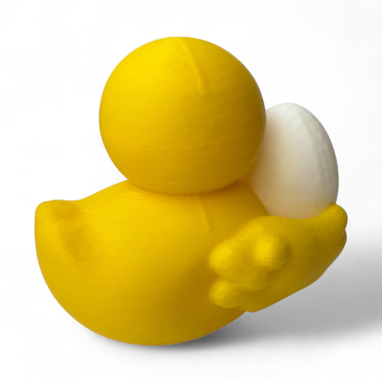 Mom Duck Holding an Egg – 3D-Printed Duck with Sweet Nesting Pose & Spring Energy 3D-Printed Duck - Jeep Accessory - Rubber Duck - Great for ducking