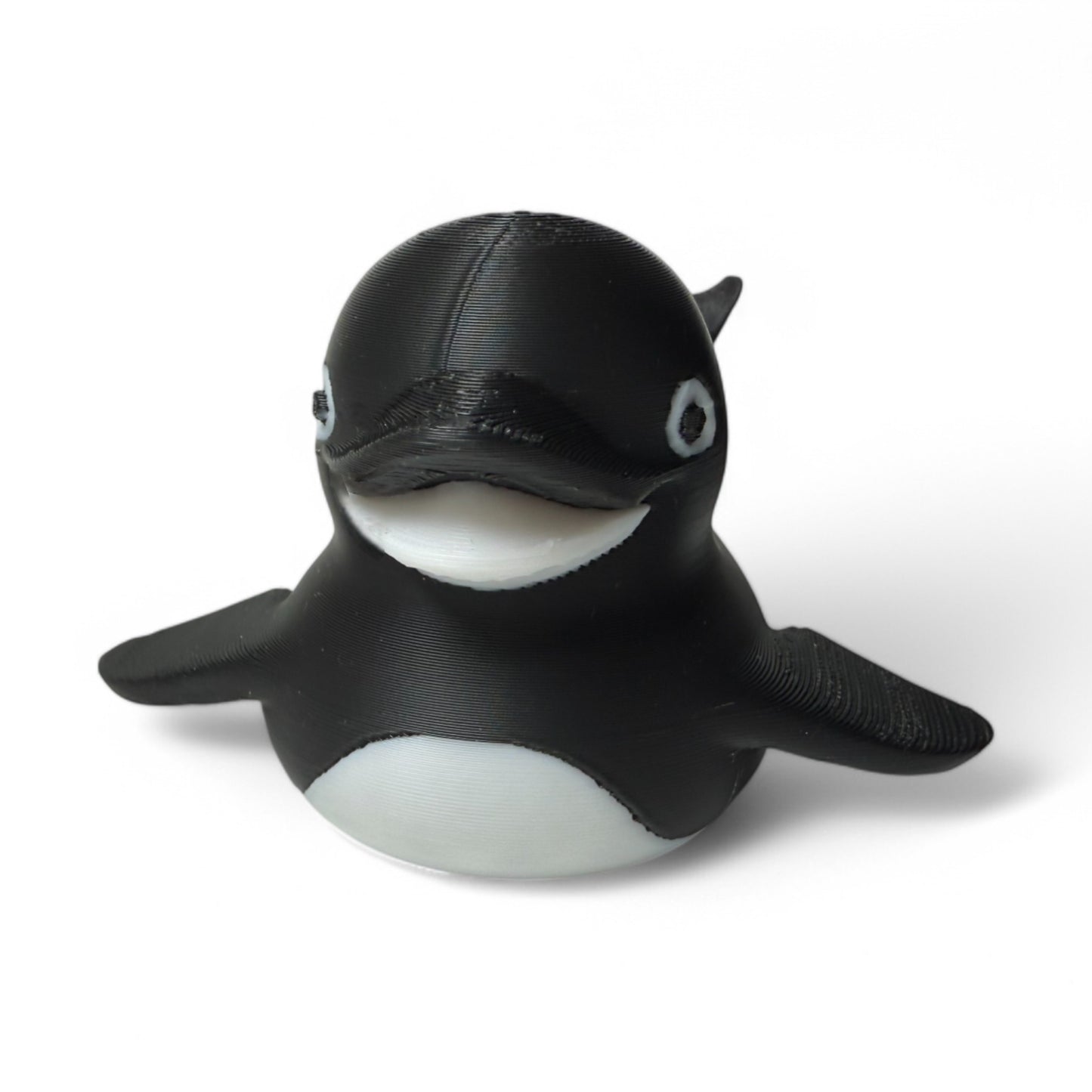 Orca Duck – 3D-Printed Black & White Duck Collectible with Ocean-Inspired Killer Whale Style 3D-Printed Duck - Jeep Accessory - Rubber Duck - Great for ducking