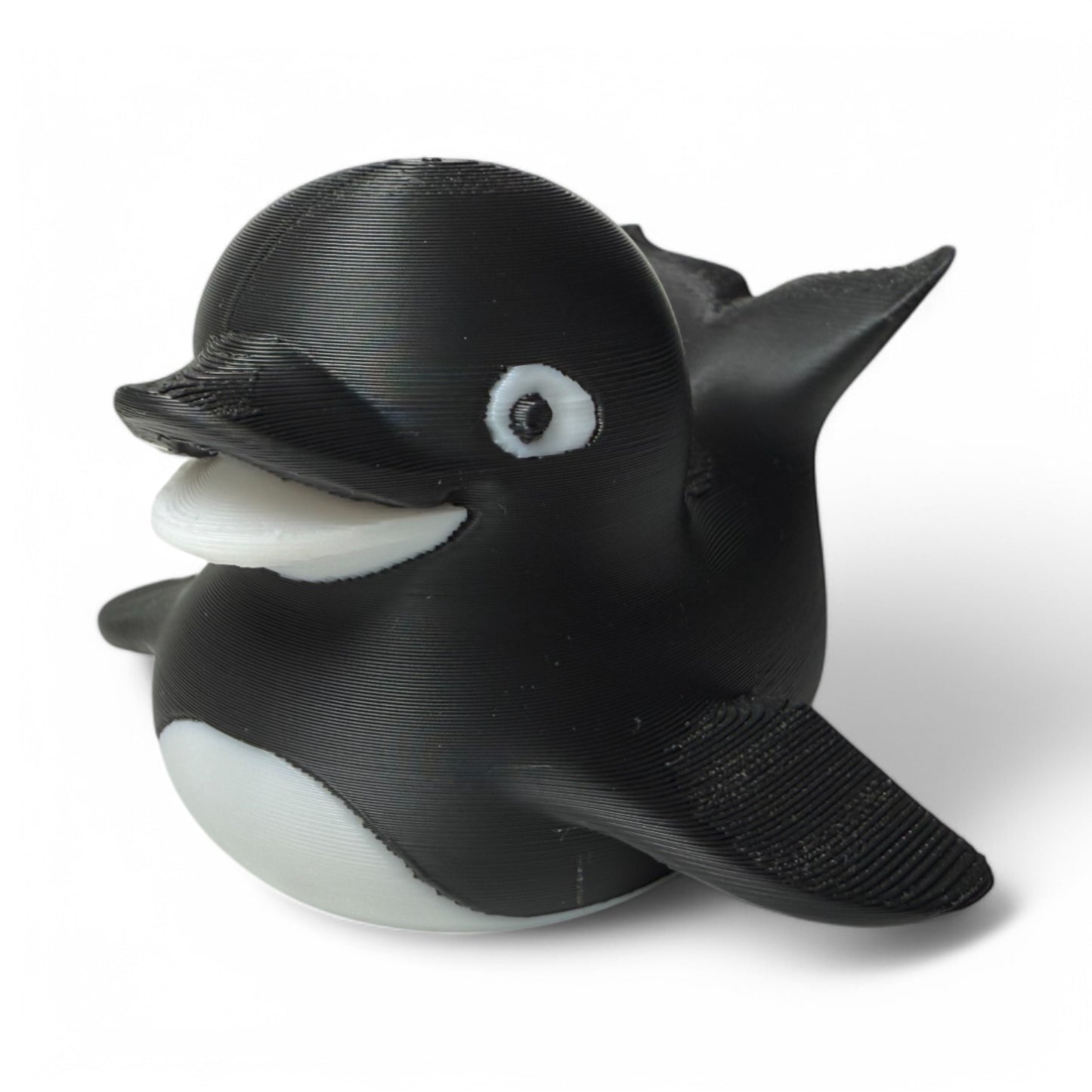 Orca Duck – 3D-Printed Black & White Duck Collectible with Ocean-Inspired Killer Whale Style 3D-Printed Duck - Jeep Accessory - Rubber Duck - Great for ducking