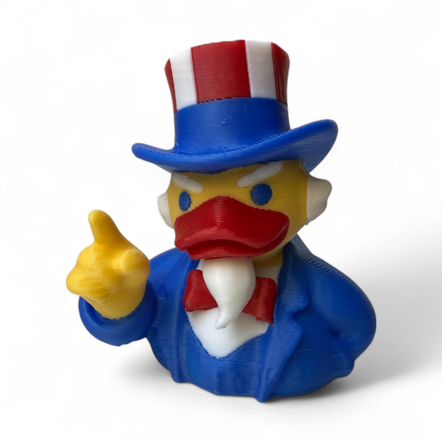 Patriotic Duck – 3D-Printed Americana Duck with Stars, Stripes & a Proud Pose 3D-Printed Duck - Jeep Accessory - Rubber Duck - Great for ducking