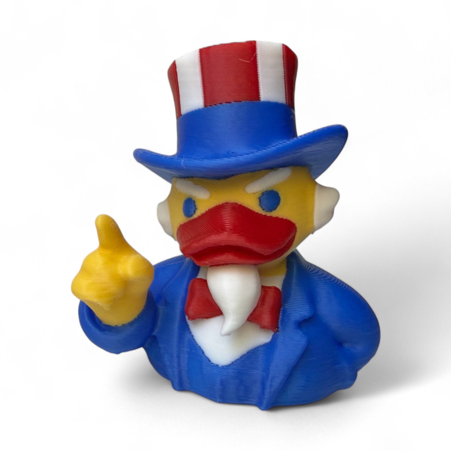 Patriotic Duck – 3D-Printed Americana Duck with Stars, Stripes & a Proud Pose 3D-Printed Duck - Jeep Accessory - Rubber Duck - Great for ducking