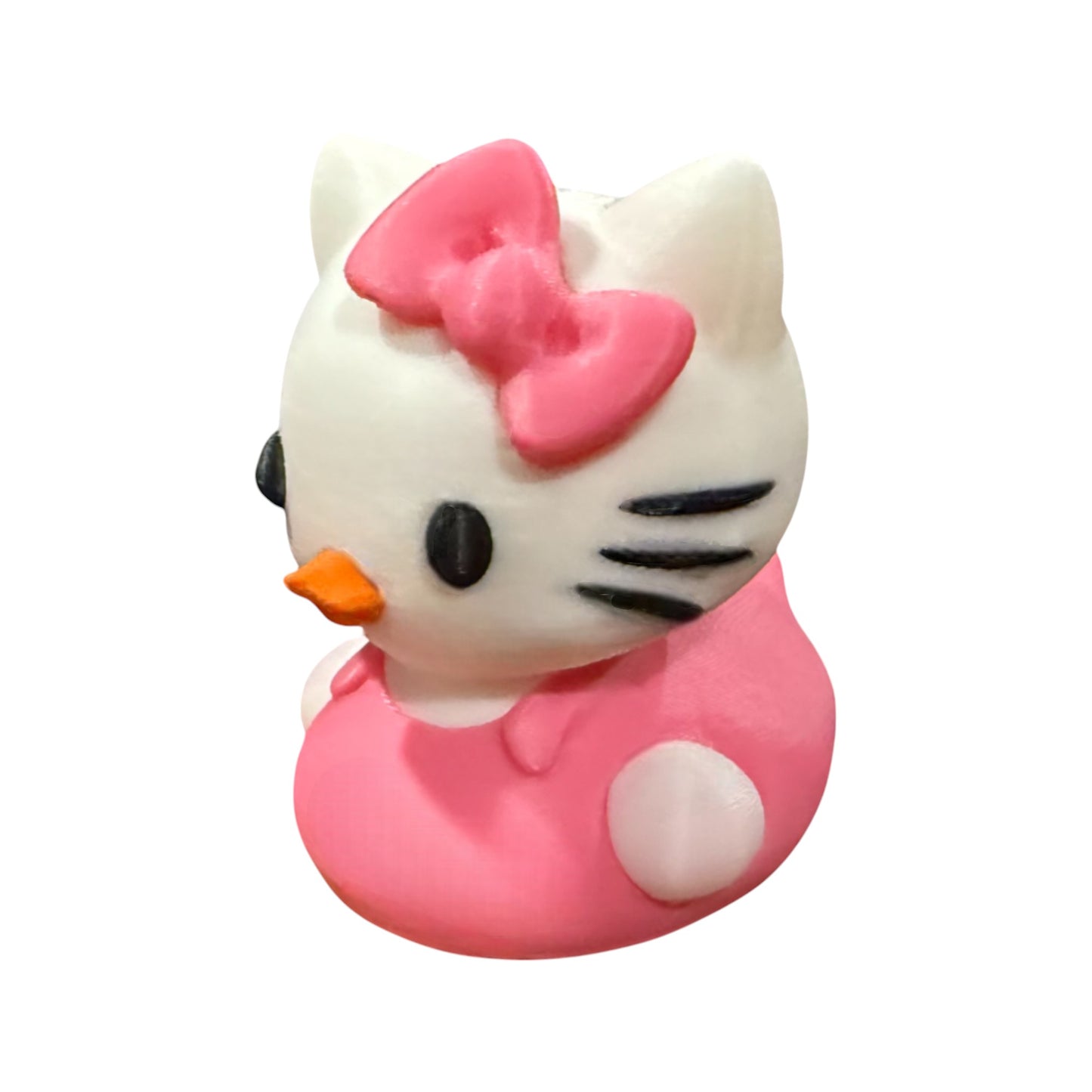Pink Kitty with Bow Duck – 3D-Printed Duck with Pastel Charm & Kawaii Flair 3D-Printed Duck - Jeep Accessory - Rubber Duck - Great for ducking