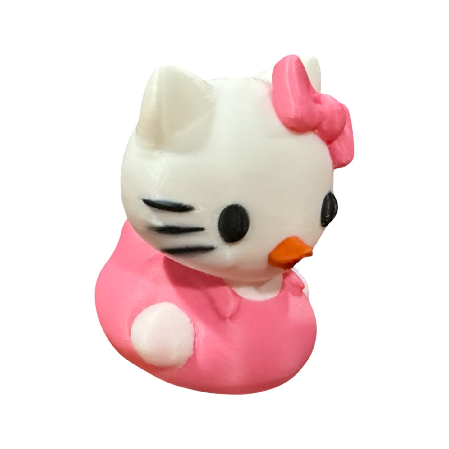Pink Kitty with Bow Duck – 3D-Printed Duck with Pastel Charm & Kawaii Flair 3D-Printed Duck - Jeep Accessory - Rubber Duck - Great for ducking