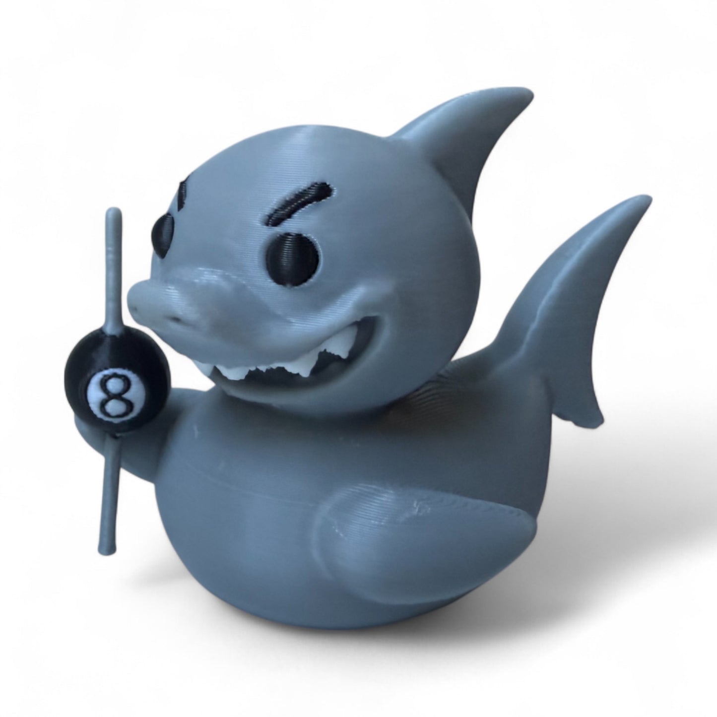 Pool Shark Duck – 3D-Printed Duck with Cue Stick, Eight Ball & Billiards Style 3D-Printed Duck - Jeep Accessory - Rubber Duck - Great for ducking