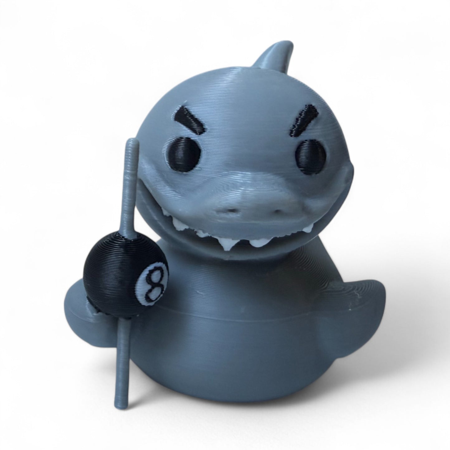 Pool Shark Duck – 3D-Printed Duck with Cue Stick, Eight Ball & Billiards Style 3D-Printed Duck - Jeep Accessory - Rubber Duck - Great for ducking