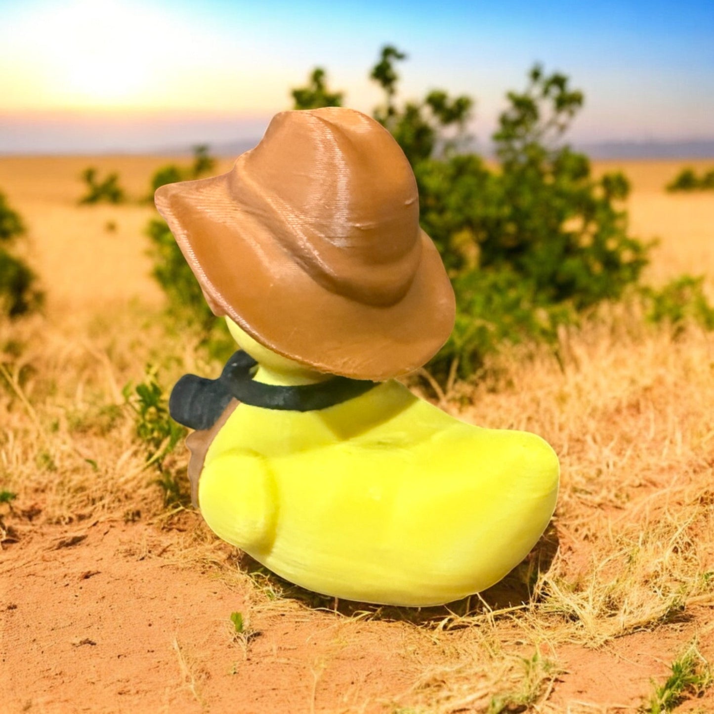 Safari Duck – 3D-Printed Duck Dressed for Adventure with Binoculars & Jungle Hat 3D-Printed Duck - Jeep Accessory - Rubber Duck - Great for ducking