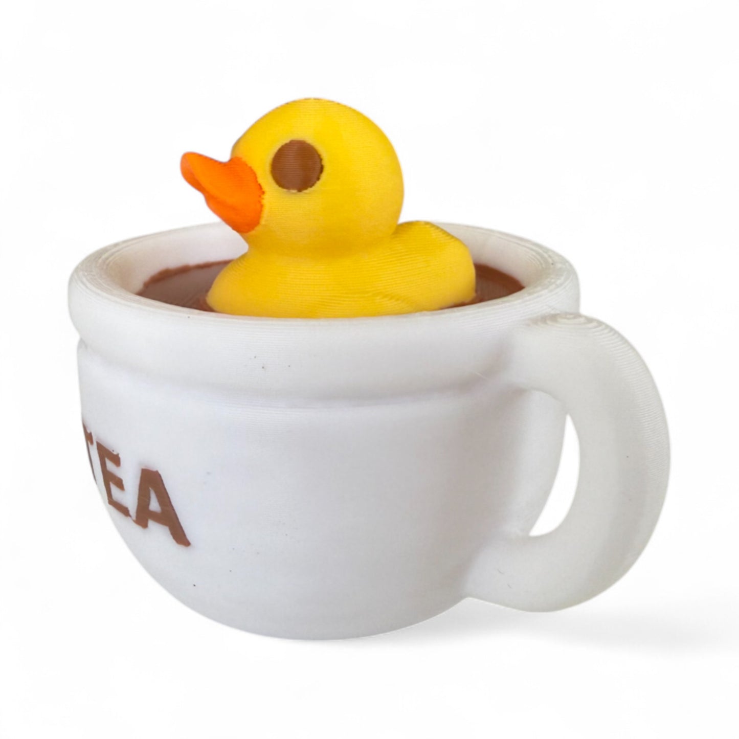 Tea Cup Duck – Floating Duck Collectible for Tea Lovers | Duck in a Cup 3D-Printed Duck - Jeep Accessory - Rubber Duck - Great for ducking