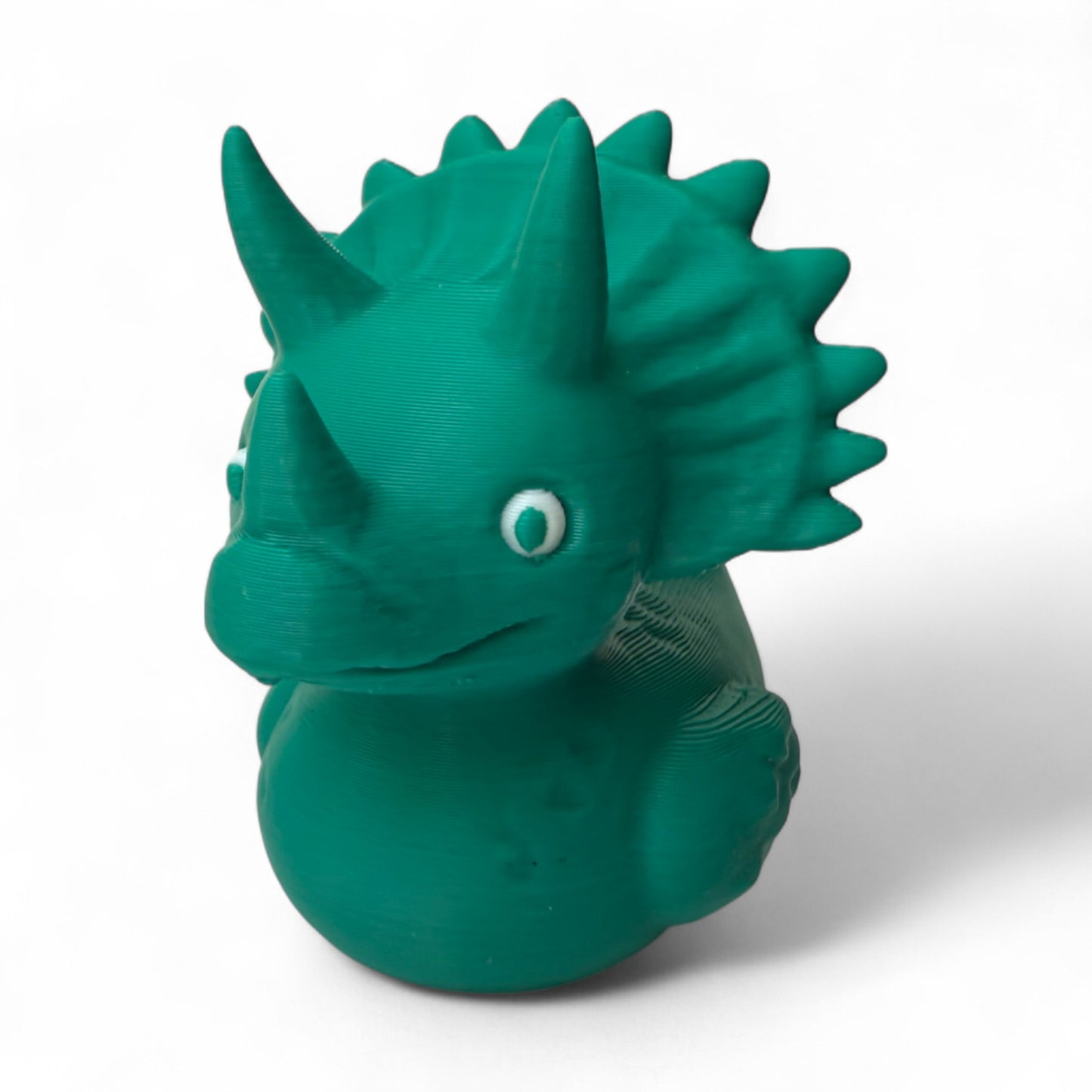 Terry the Triceratops Duck – 3D-Printed Dinosaur Duck with Horns & Prehistoric Power 3D-Printed Duck - Jeep Accessory - Rubber Duck - Great for ducking