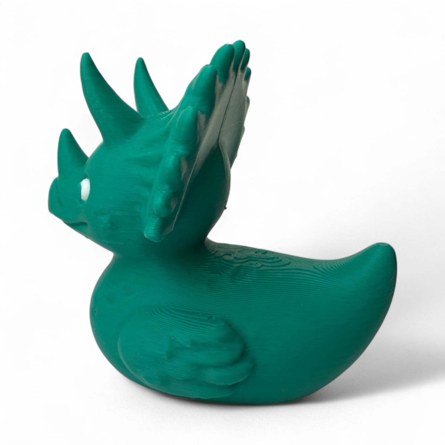 Terry the Triceratops Duck – 3D-Printed Dinosaur Duck with Horns & Prehistoric Power 3D-Printed Duck - Jeep Accessory - Rubber Duck - Great for ducking