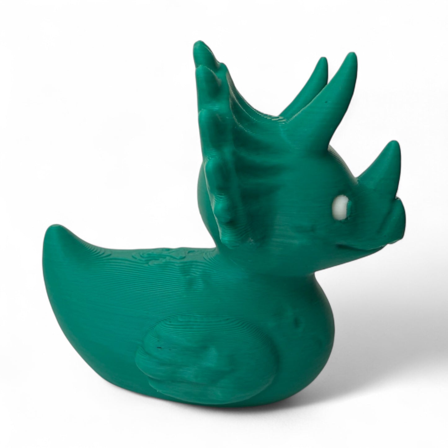 Terry the Triceratops Duck – 3D-Printed Dinosaur Duck with Horns & Prehistoric Power 3D-Printed Duck - Jeep Accessory - Rubber Duck - Great for ducking