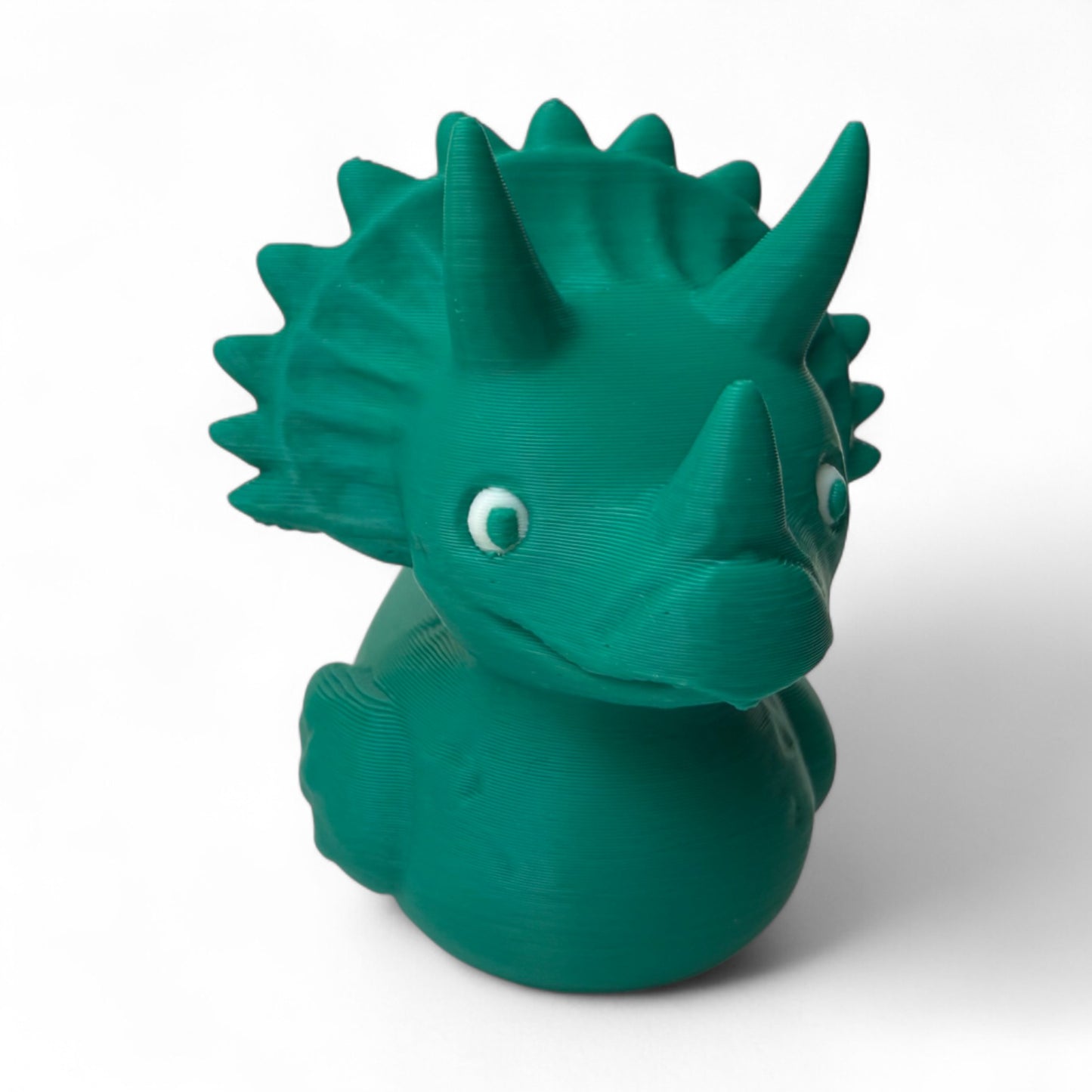 Terry the Triceratops Duck – 3D-Printed Dinosaur Duck with Horns & Prehistoric Power 3D-Printed Duck - Jeep Accessory - Rubber Duck - Great for ducking