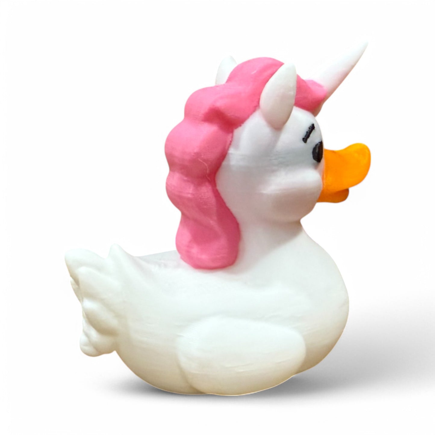 Unicorn Duck – 3D-Printed Fantasy Duck with Horn, Mane & Magical Charm 3D-Printed Duck - Jeep Accessory - Rubber Duck - Great for ducking