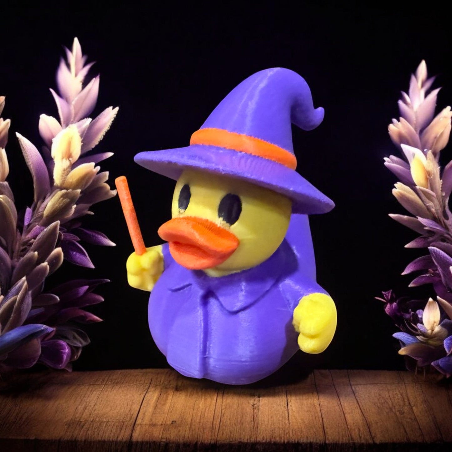 Wizard Duck – 3D-Printed Duck with Magical Staff, Starry Robe & Beard of Wisdom 3D-Printed Duck - Jeep Accessory - Rubber Duck - Great for ducking