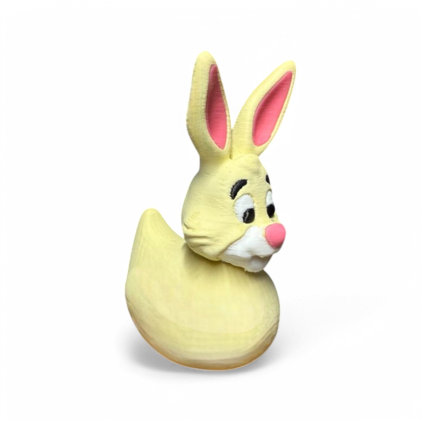 Yellow Rabbit Duck – 3D-Printed Bunny Duck with Ears, Tail & Spring Vibes 3D-Printed Duck - Jeep Accessory - Rubber Duck - Great for ducking