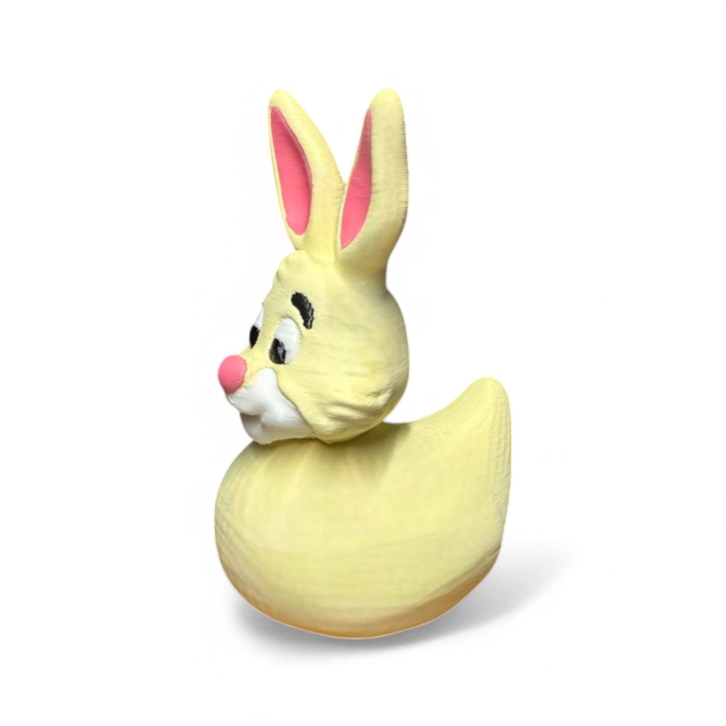 Yellow Rabbit Duck – 3D-Printed Bunny Duck with Ears, Tail & Spring Vibes 3D-Printed Duck - Jeep Accessory - Rubber Duck - Great for ducking