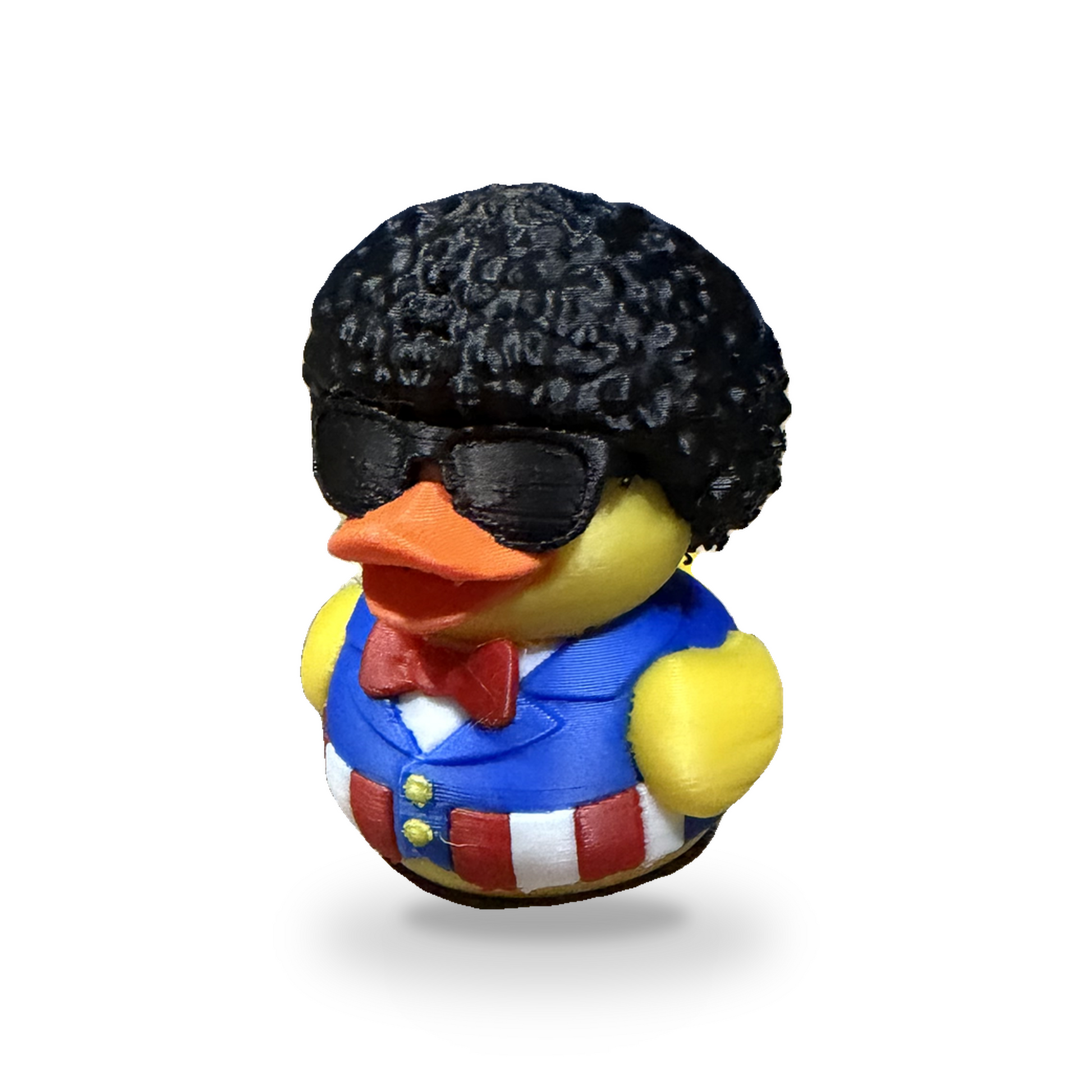 Afro American Patriot Duck - yellow 3D Printed Collectible Desk Decor Gift 3D-Printed Duck - Jeep Accessory - Rubber Duck - Great for ducking