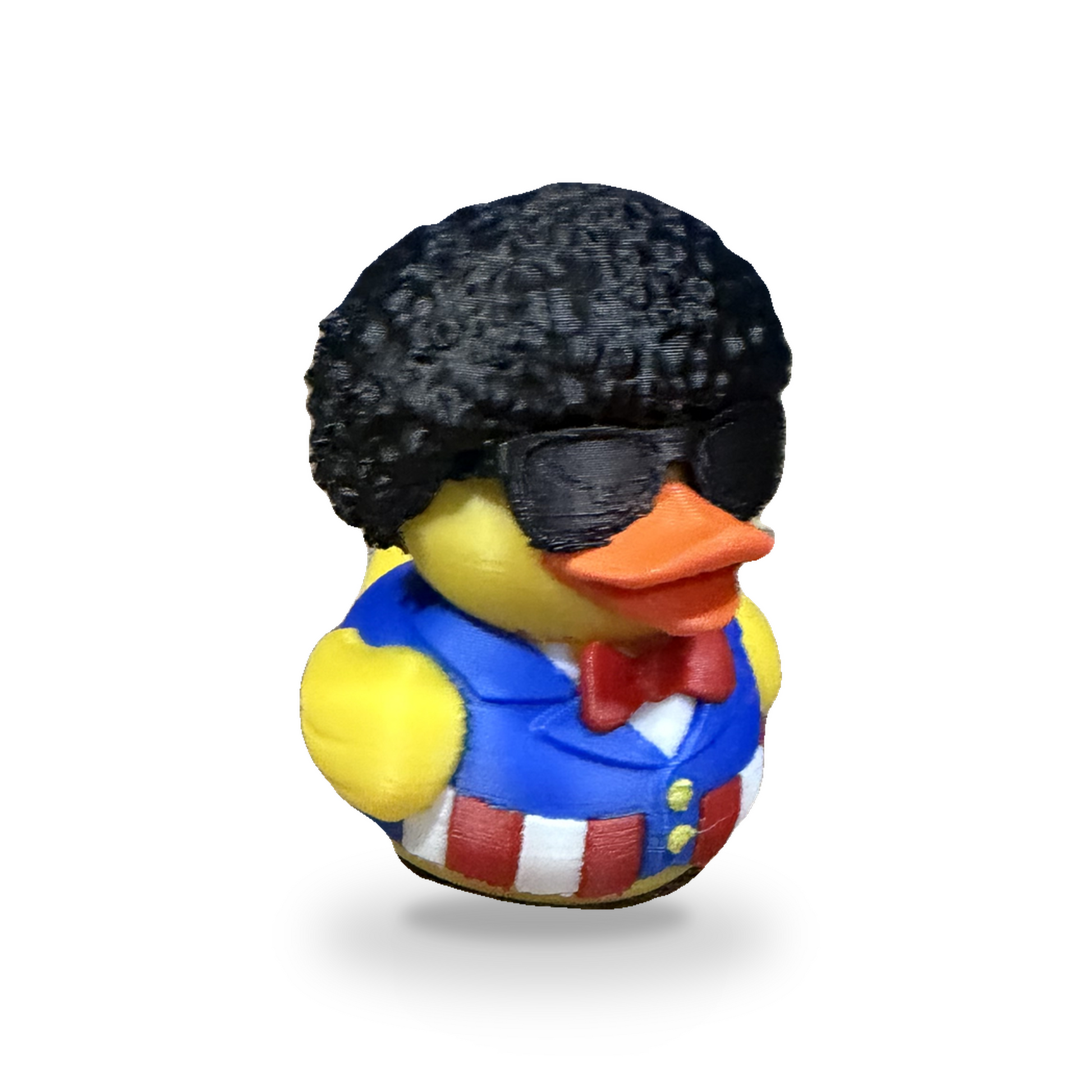 Afro American Patriot Duck - yellow 3D Printed Collectible Desk Decor Gift 3D-Printed Duck - Jeep Accessory - Rubber Duck - Great for ducking