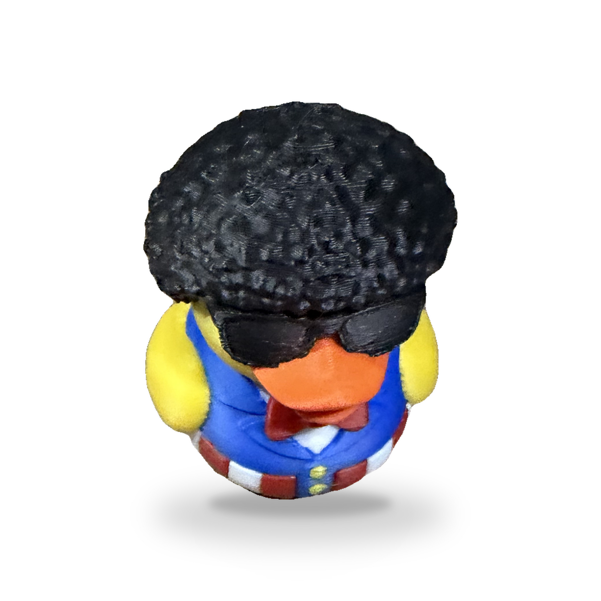 Afro American Patriot Duck - yellow 3D Printed Collectible Desk Decor Gift 3D-Printed Duck - Jeep Accessory - Rubber Duck - Great for ducking