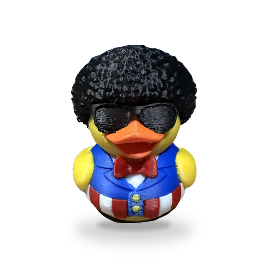 Afro American Patriot Duck - yellow 3D Printed Collectible Desk Decor Gift 3D-Printed Duck - Jeep Accessory - Rubber Duck - Great for ducking