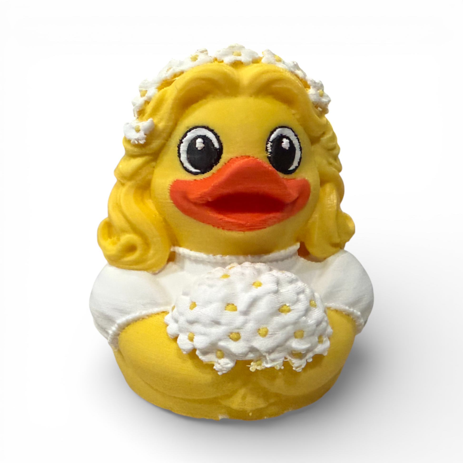 Bride Duck 3D Printed White PLA Based Duck for Wedding Adventures - 3D Printed 3D-Printed Duck - Jeep Accessory - Rubber Duck - Great for ducking