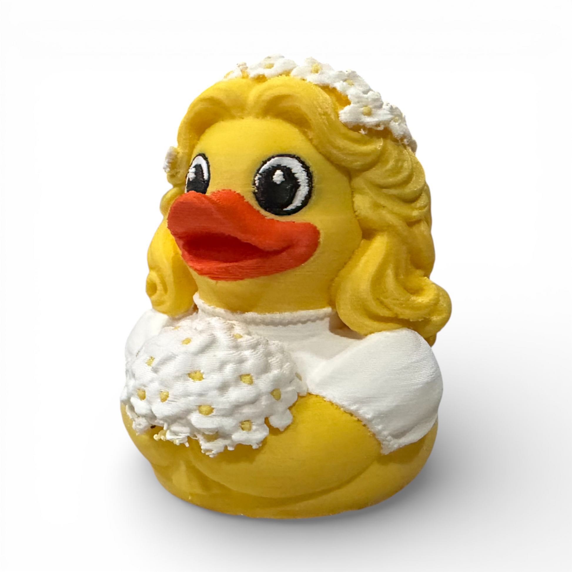 Bride Duck 3D Printed White PLA Based Duck for Wedding Adventures - 3D Printed 3D-Printed Duck - Jeep Accessory - Rubber Duck - Great for ducking