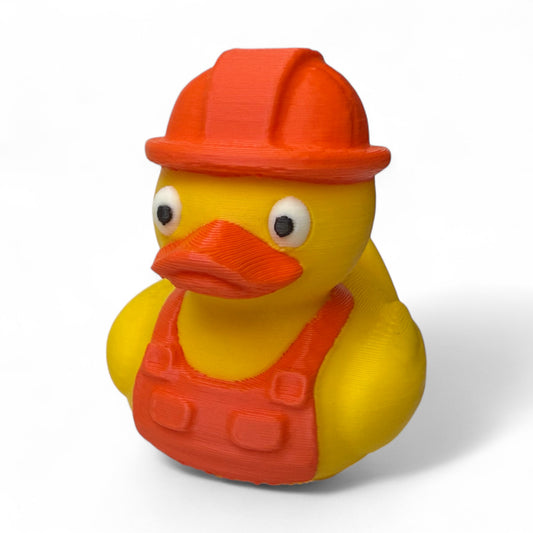 Calvin the Construction Duck – 3D-Printed Safety Duck in Vest & Helmet 3D-Printed Duck - Jeep Accessory - Rubber Duck - Great for ducking