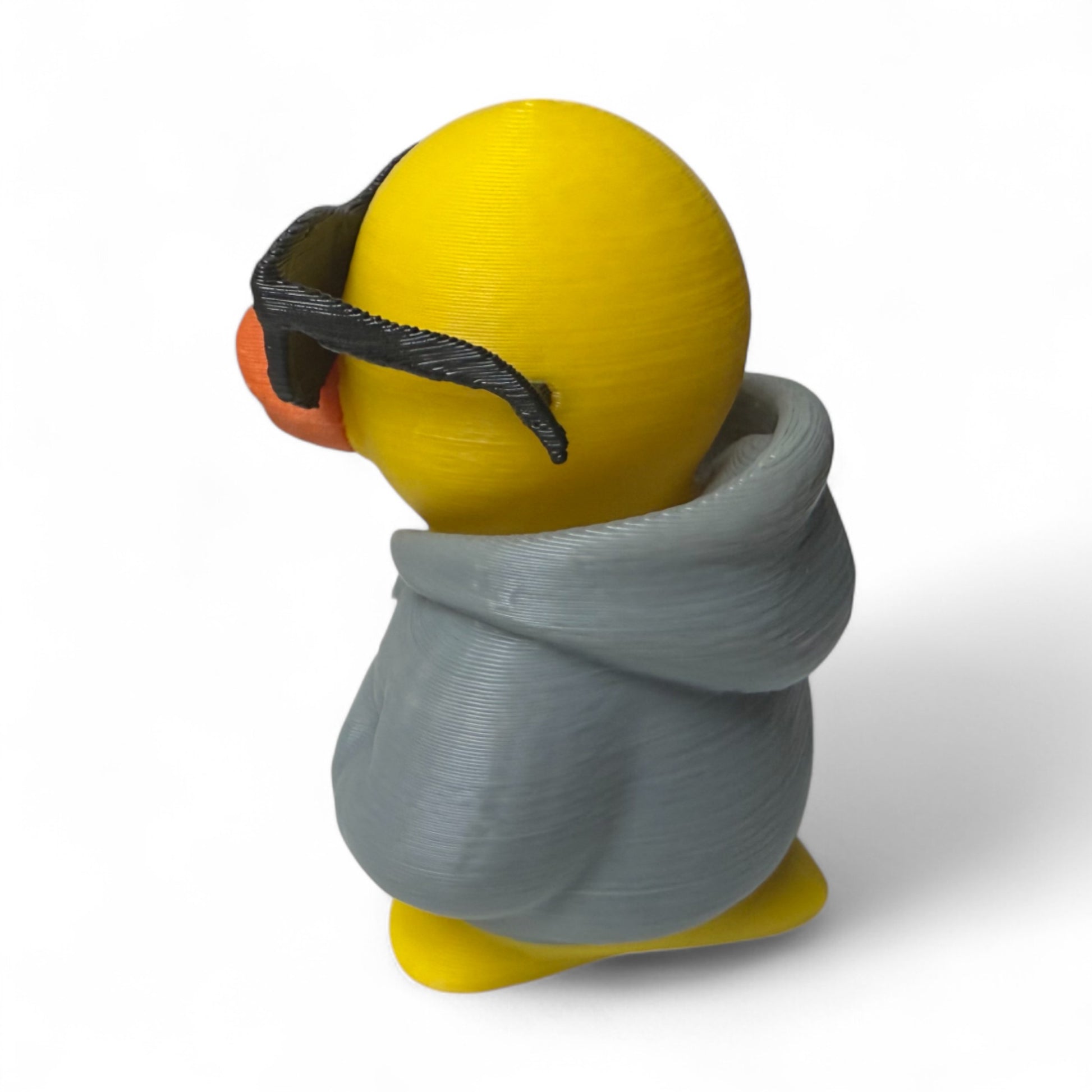 Chill Guy Hoody Duck – 3D-Printed Relaxed Duck with Sunglasses & Hoodie Swag 3D-Printed Duck - Jeep Accessory - Rubber Duck - Great for ducking