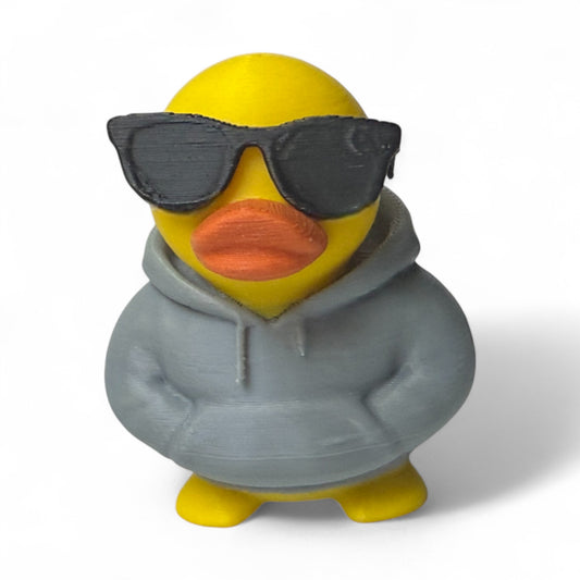 Chill Guy Hoody Duck – 3D-Printed Relaxed Duck with Sunglasses & Hoodie Swag 3D-Printed Duck - Jeep Accessory - Rubber Duck - Great for ducking