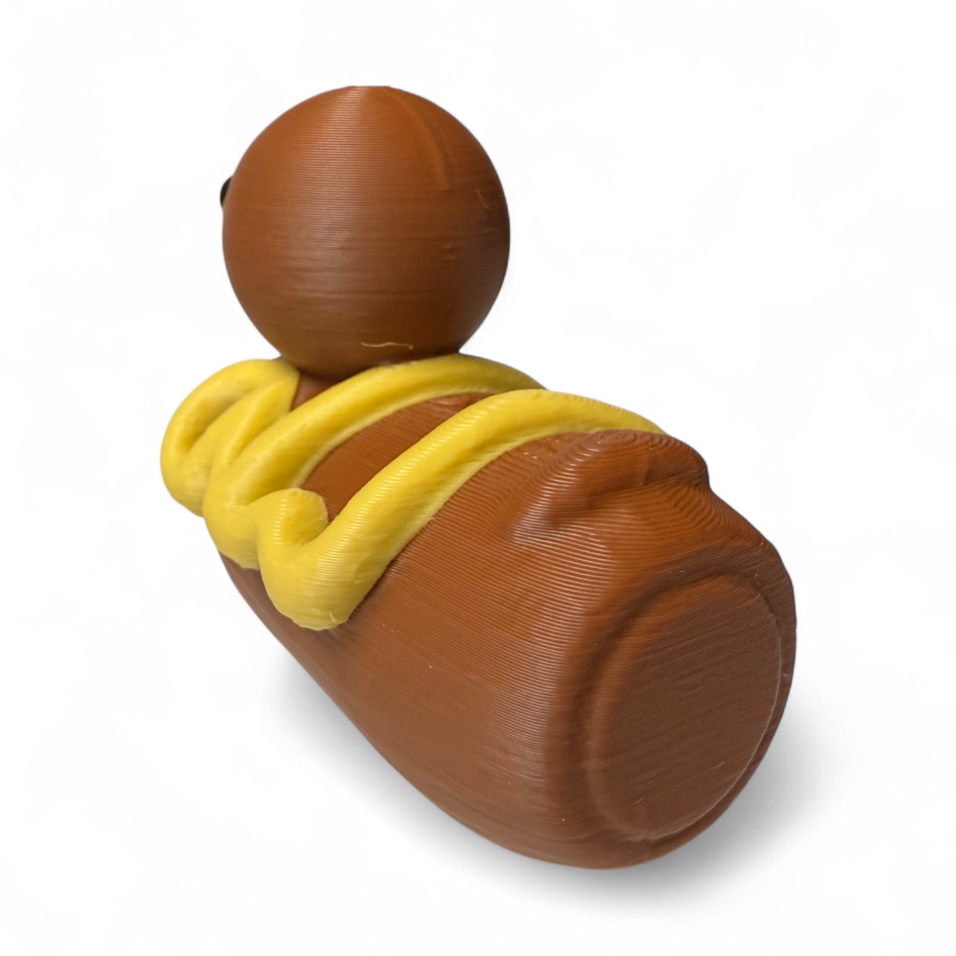 Corn Dog Duck – Funny Fair Food Duck with Toppings and Mustard Swirls | Gag Gift - Vehicle Dashboard 3D-Printed Duck - Jeep Accessory - Rubber Duck - Great for ducking