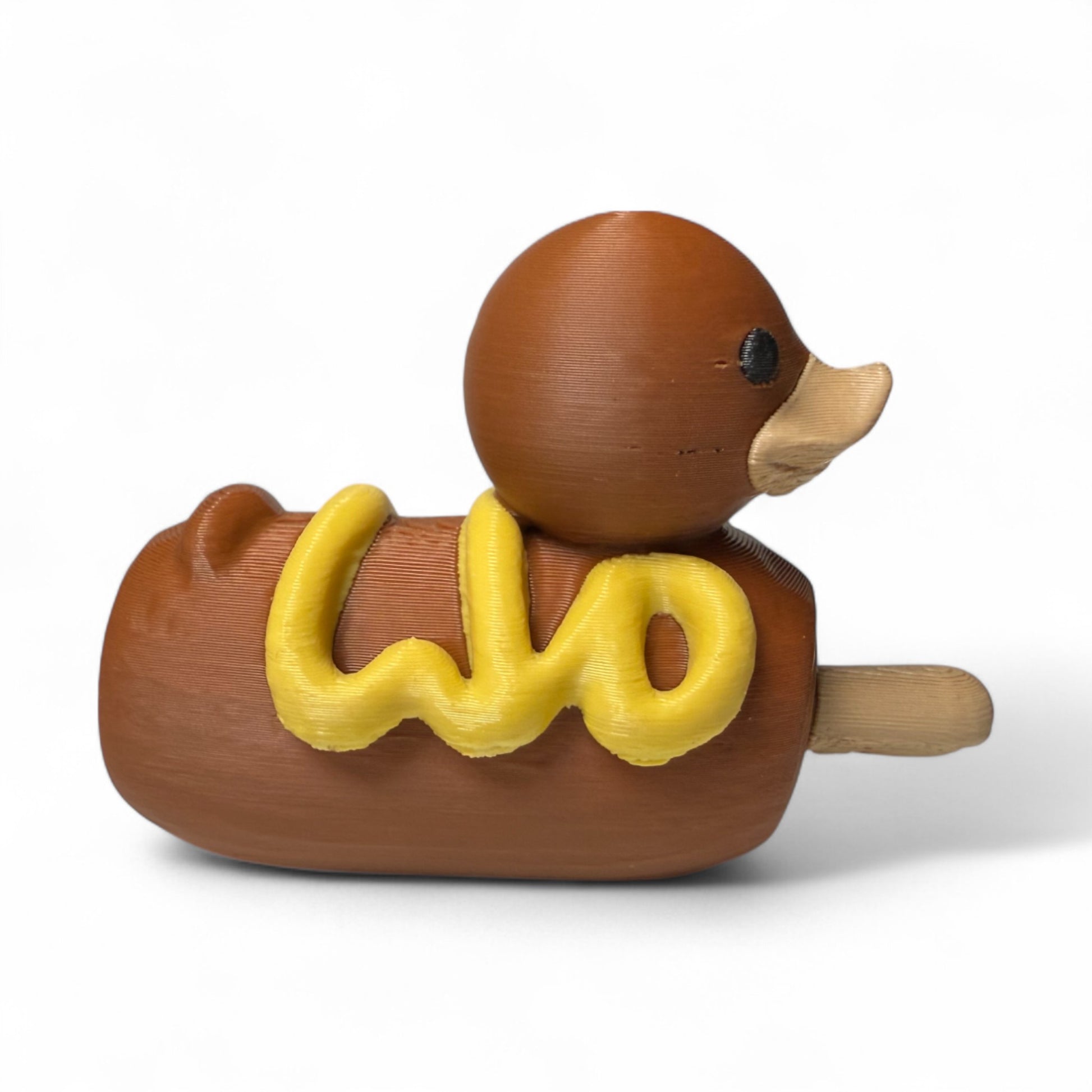Corn Dog Duck – Funny Fair Food Duck with Toppings and Mustard Swirls | Gag Gift - Vehicle Dashboard 3D-Printed Duck - Jeep Accessory - Rubber Duck - Great for ducking