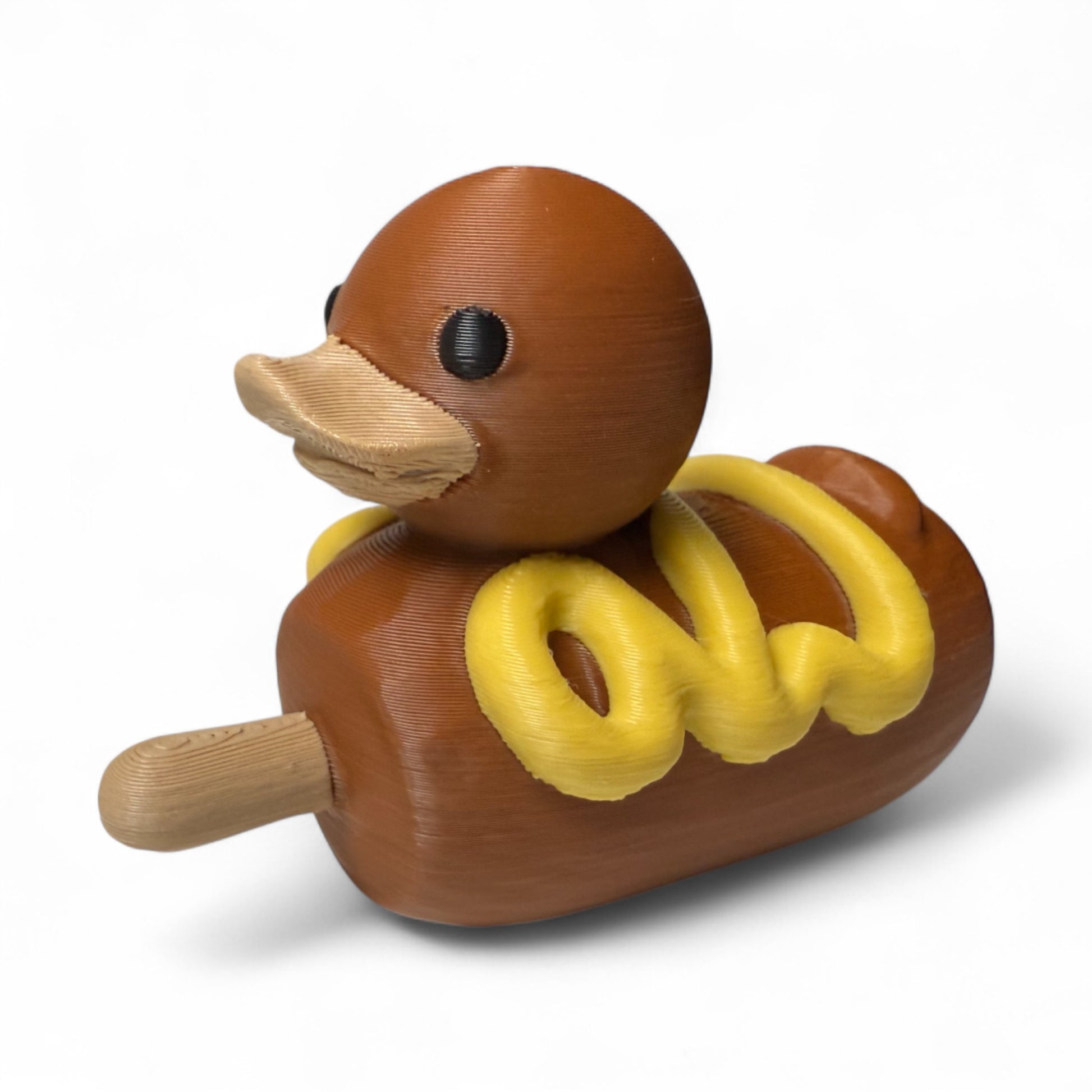 Corn Dog Duck – Funny Fair Food Duck with Toppings and Mustard Swirls | Gag Gift - Vehicle Dashboard 3D-Printed Duck - Jeep Accessory - Rubber Duck - Great for ducking