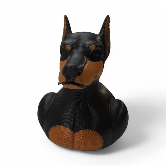 Doberman Duck – 3D-Printed Bold & Loyal Dog Duck Collectible 3D-Printed Duck - Jeep Accessory - Rubber Duck - Great for ducking