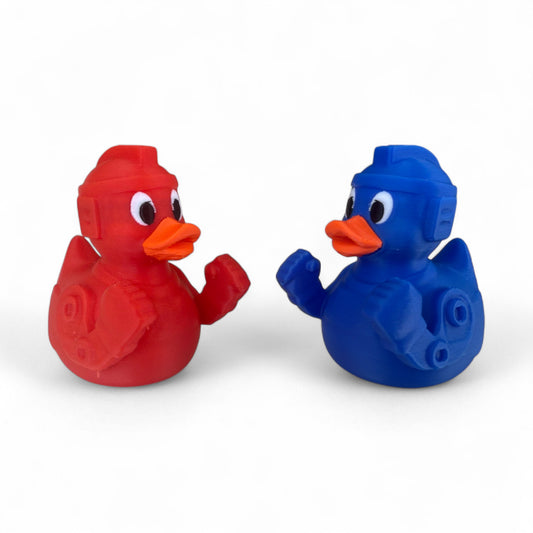 Duck’em Up Robots – Red vs. Blue Battle Ducks | Nostalgic Toy Ducks 3D-Printed Duck - Jeep Accessory - Rubber Duck - Great for ducking