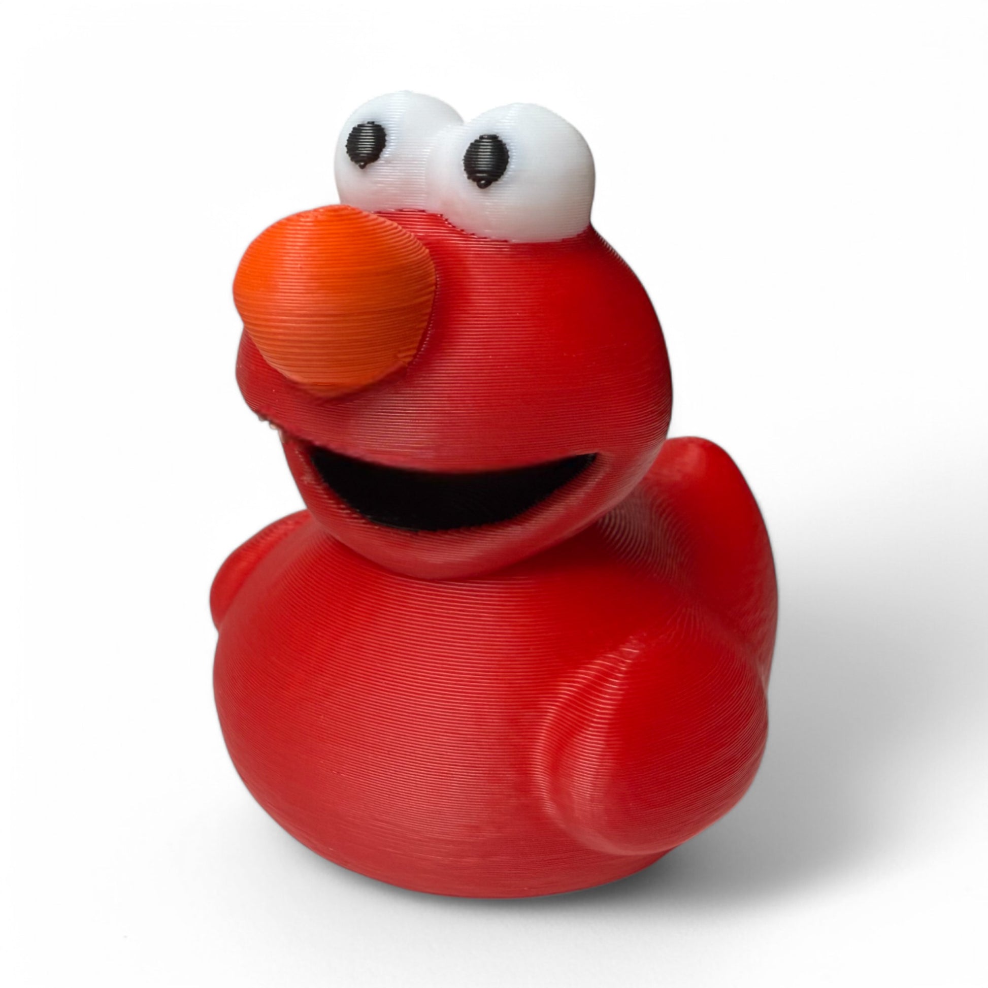 Elmo-Inspired Duck – 3D-Printed Fuzzy Red Duck Collectible for Fans of Childhood Favorites 3D-Printed Duck - Jeep Accessory - Rubber Duck - Great for ducking