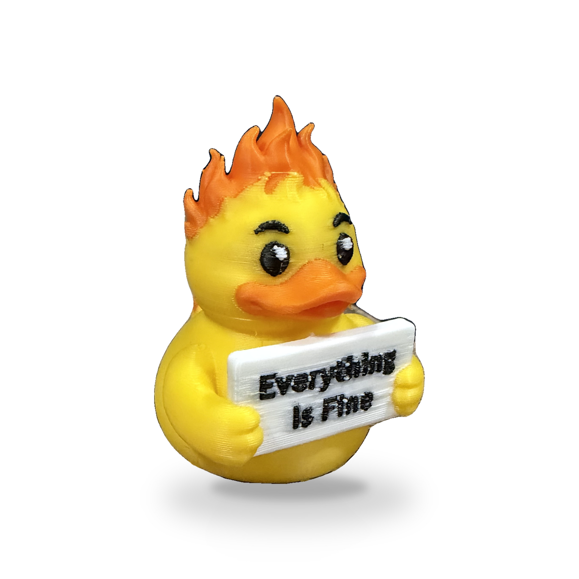 Everything Is Fine Duck - 3D Printed Collectible Desk and Dashboard Decor Gift 3D-Printed Duck - Jeep Accessory - Rubber Duck - Great for ducking