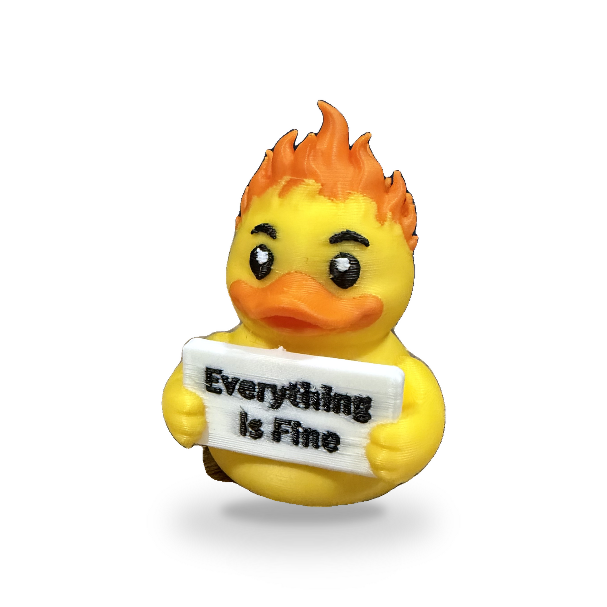 Everything Is Fine Duck - 3D Printed Collectible Desk and Dashboard Decor Gift 3D-Printed Duck - Jeep Accessory - Rubber Duck - Great for ducking