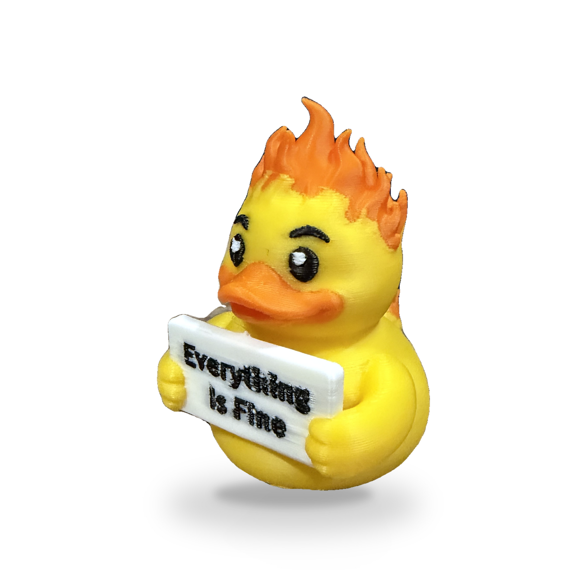 Everything Is Fine Duck - 3D Printed Collectible Desk and Dashboard Decor Gift 3D-Printed Duck - Jeep Accessory - Rubber Duck - Great for ducking